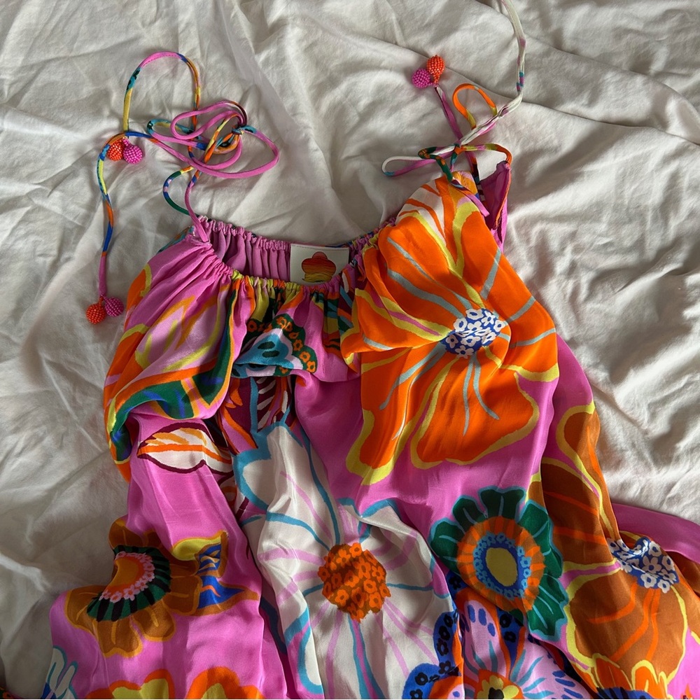 FARM Rio Pink Floral One-Shoulder Maxi Dress - Picture 2 of 8